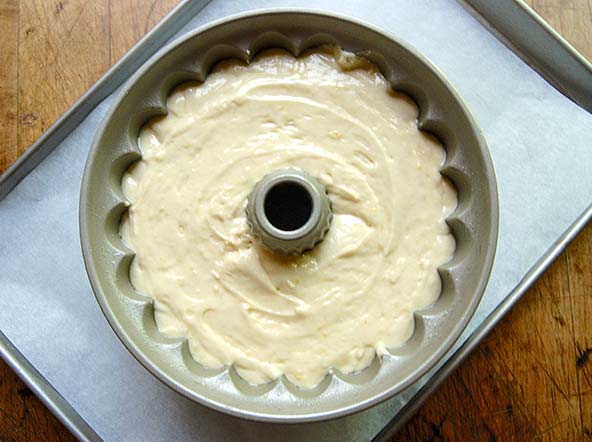 Set the pan on a baking sheet