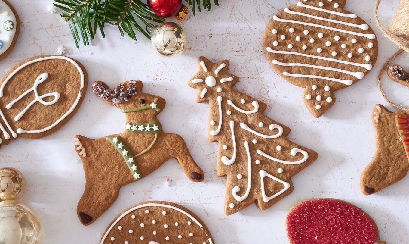Assorted Christmas cookies on a table